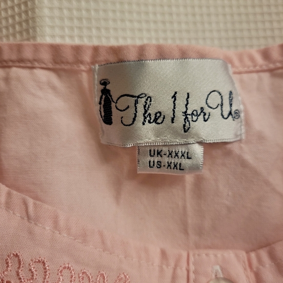 The 1 For U Women Nightgown 2XL Pink Floral Embroidered Pairy Granny Cottagecore - Picture 4 of 8